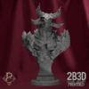 3D render of Irgren Azghorath’s Will bust with demonic pillar details from the Azghorath’s Cult Kickstarter.