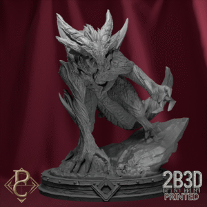 3D render of Lyzal the Devourer with nest variant base from the Azghorath’s Cult Kickstarter.