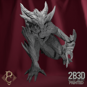 3D render of Lyzal the Devourer miniature without base from the Azghorath’s Cult Kickstarter.