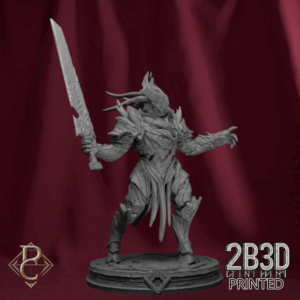 3D render of Molgrek the Dark Fright, a monstrous demon figure from the Azghorath’s Cult Kickstarter.