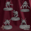 3D render of the Soul Hunter Pack, featuring five demonic hunters from the Azghorath’s Cult Kickstarter.