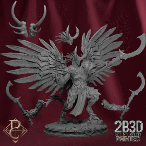 Full 3D render of The Red Prince with all back options and scenic base, Change Campaign miniature.