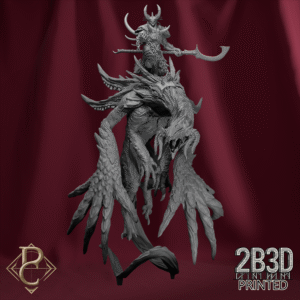 Unbased render of the Red Prince riding Mithomorphos, Change Campaign miniature by Parasite Collectibles and 2B3D Printed.