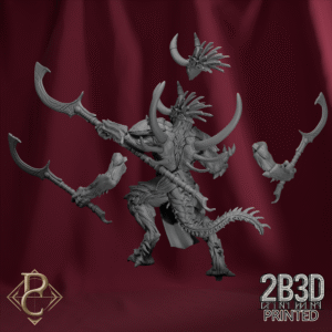 The Red Prince with back horns, no base version from the Change Campaign by Parasite Collectibles and 2B3D Printed.