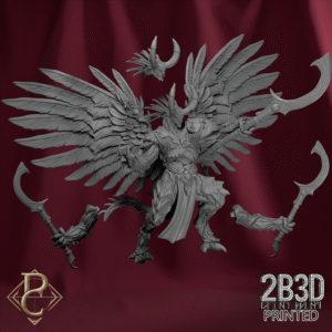 The Red Prince with wings, unbased demonic ruler miniature from the Change Campaign.