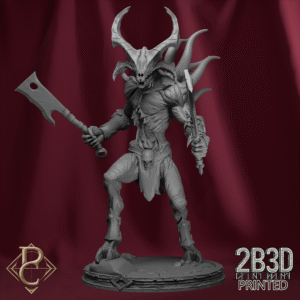 3D render of Shapeshifter model 1 with scenic base, Change Campaign miniature by Parasite Collectibles and 2B3D Printed.