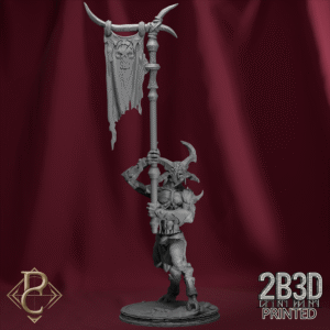 3D render of Shapeshifter beast form with base, hybrid creature miniature from the Change Campaign.