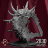 3D render of the Avatar of Necrosis, harbinger of decay from the Divine Conflict Kickstarter by Parasite Collectibles and 2B3D Printed.