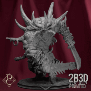 3D render of the Avatar of Necrosis, harbinger of decay from the Divine Conflict Kickstarter by Parasite Collectibles and 2B3D Printed.