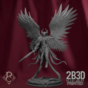 3D render of Radian Archon, celestial warrior of light from the Divine Conflict Kickstarter by Parasite Collectibles and 2B3D Printed.