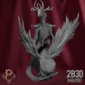 3D render of Seraphidax without base, celestial guardian model from the Divine Conflict Kickstarter.