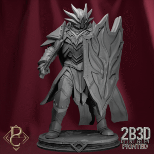 Unascended 1 on scenic base, a corrupted celestial warrior from the Divine Conflict Kickstarter.