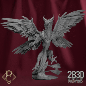 Unbased 3D render of the solo Feather Dragon from Parasite Collectibles and 2B3D Printed.