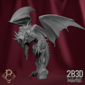 Unbased 3D render of the solo Red Dragon from Parasite Collectibles and 2B3D Printed.