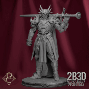3D render of the Red Dragon Rider from the Dragon Souls Campaign by Parasite Collectibles and 2B3D Printed.