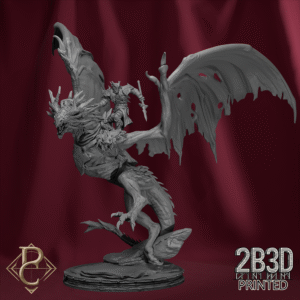 3D render of the Ice Dragon with rider on scenic base from the Dragon Souls Campaign.