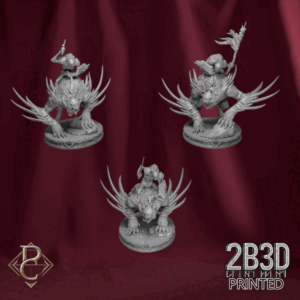 3D render of the Death Stalkers miniature set from the Flesh Campaign by Parasite Collectibles and 2B3D Printed.