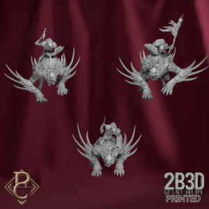 Unbased 3D render of the complete Death Stalkers miniature set from the Flesh Campaign.