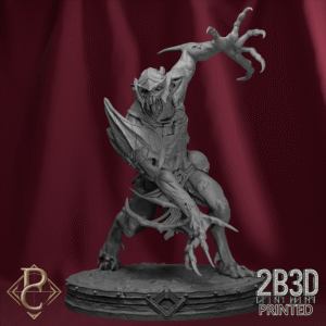 3D render of the Ghoul Captain miniature on scenic base from the Flesh Campaign by Parasite Collectibles and 2B3D Printed.