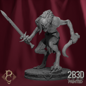 3D render of Ghoul 2 miniature on scenic base from the Flesh Campaign.