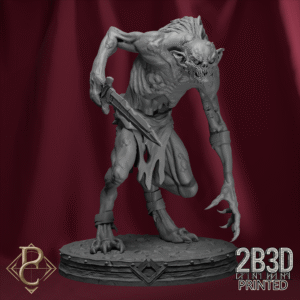 3D render of Ghoul 4 miniature on scenic base from the Flesh Campaign.