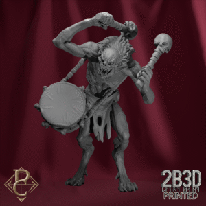 Unbased 3D render of the Ghoul Drummer from the Flesh Campaign.