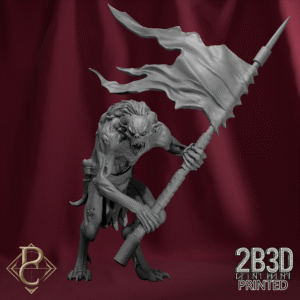 Unbased 3D render of the Ghoul Standard Bearer from the Flesh Campaign.