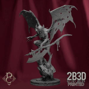 3D render of the Lord Winged Ghoul miniature from the Flesh Campaign by Parasite Collectibles and 2B3D Printed.