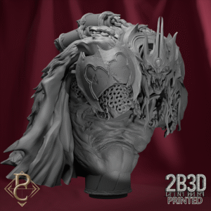 Unbased bust render of Shagottar the Ancient King miniature from the Flesh Campaign.