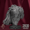 3D render of Shagottar the Ancient King bust miniature from the Flesh Campaign.