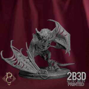 3D render of the Varghoulf miniature from the Flesh Campaign by Parasite Collectibles and 2B3D Printed.