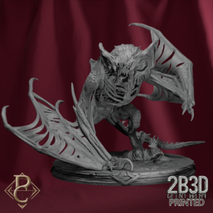 3D render of the Varghoulf miniature on scenic base from the Flesh Campaign.