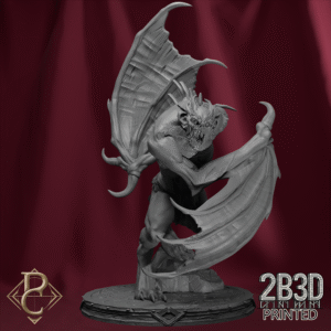 3D render of Vampiric Horror III miniature on scenic base from the Flesh Campaign.