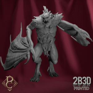 Unbased 3D render of Vampiric Horror I miniature from the Flesh Campaign.