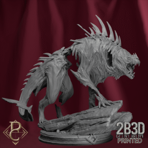 3D render of The Beast of Vaudangê on scenic base from Parasite Collectibles and 2B3D Printed Loyalty Rewards.