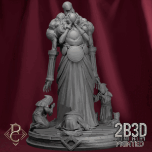 3D render of Drenial and Bermegoth, the Twin Demons of the Leviathan’s Slumber, from Parasite Collectibles and 2B3D Printed Loyalty Rewards.