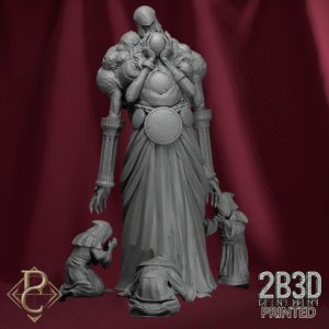 Unbased 3D render of Drenial and Bermegoth with acolytes from Parasite Collectibles and 2B3D Printed.