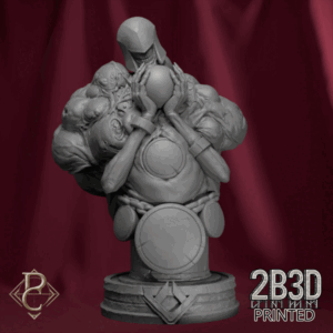 3D render of the Drenial and Bermegoth Bust from Parasite Collectibles and 2B3D Printed Loyalty Rewards.