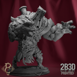 3D render of the Aetherblight Censer Pushing Troll with scenic base from Parasite Collectibles and 2B3D Printed.