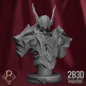 3D render of the Emissary of the Gods bust with scenic base from Parasite Collectibles and 2B3D Printed.