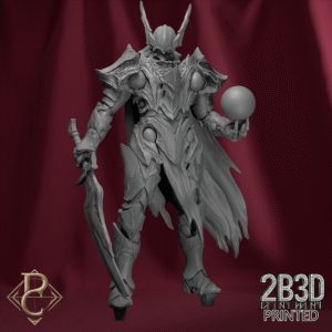 Unbased 3D render of the Emissary of the Gods, celestial executioner, from Parasite Collectibles and 2B3D Printed.