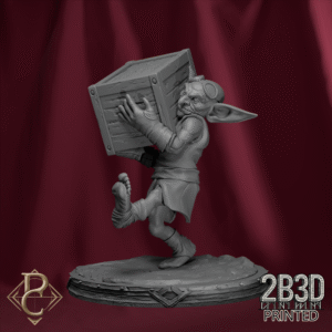 3D render of the floor goblin operator from the Wood Gear Goblin with scenic base from Parasite Collectibles and 2B3D Printed.