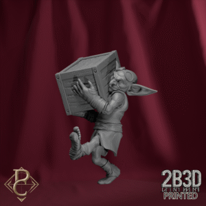 Unbased 3D render of the floor goblin operator from the Wood Gear Goblin mech from Parasite Collectibles and 2B3D Printed.