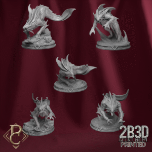 3D render of complete Deep Stalkers set with scenic bases from the Queen Zyiara Kickstarter.