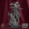 3D render of Queen Zyiara full miniature from the Queen Zyiara Kickstarter, depicting the abyssal queen of the drowned realm.