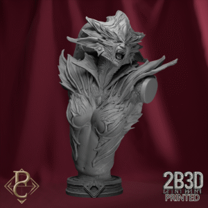 3D render of Queen Zyiara bust mounted on display base from the Queen Zyiara Kickstarter.