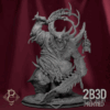 3D render of Avatar of Necrosis (Corrupted), a decayed divine being exuding necrotic energy, from the Welcome Pack by Parasite Collectibles and 2B3D Printed.