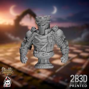Static product image of the Chess Knights Blitzer Bust without base, a high-detail resin bust miniature by Ugni Miniatures printed by 2B3D, supplied without a base for custom display mounting.