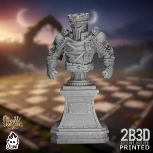360-degree turntable view of the Chess Knights Blitzer Bust, a high-detail resin bust miniature by Ugni Miniatures printed by 2B3D, showcasing the knightly helmet, facial detail, and armoured shoulder plates from every angle.