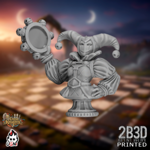 Static product image of the Chess Knights Cheerleader Bust without base, a high-detail resin bust miniature by Ugni Miniatures printed by 2B3D, supplied without a base for custom display mounting.